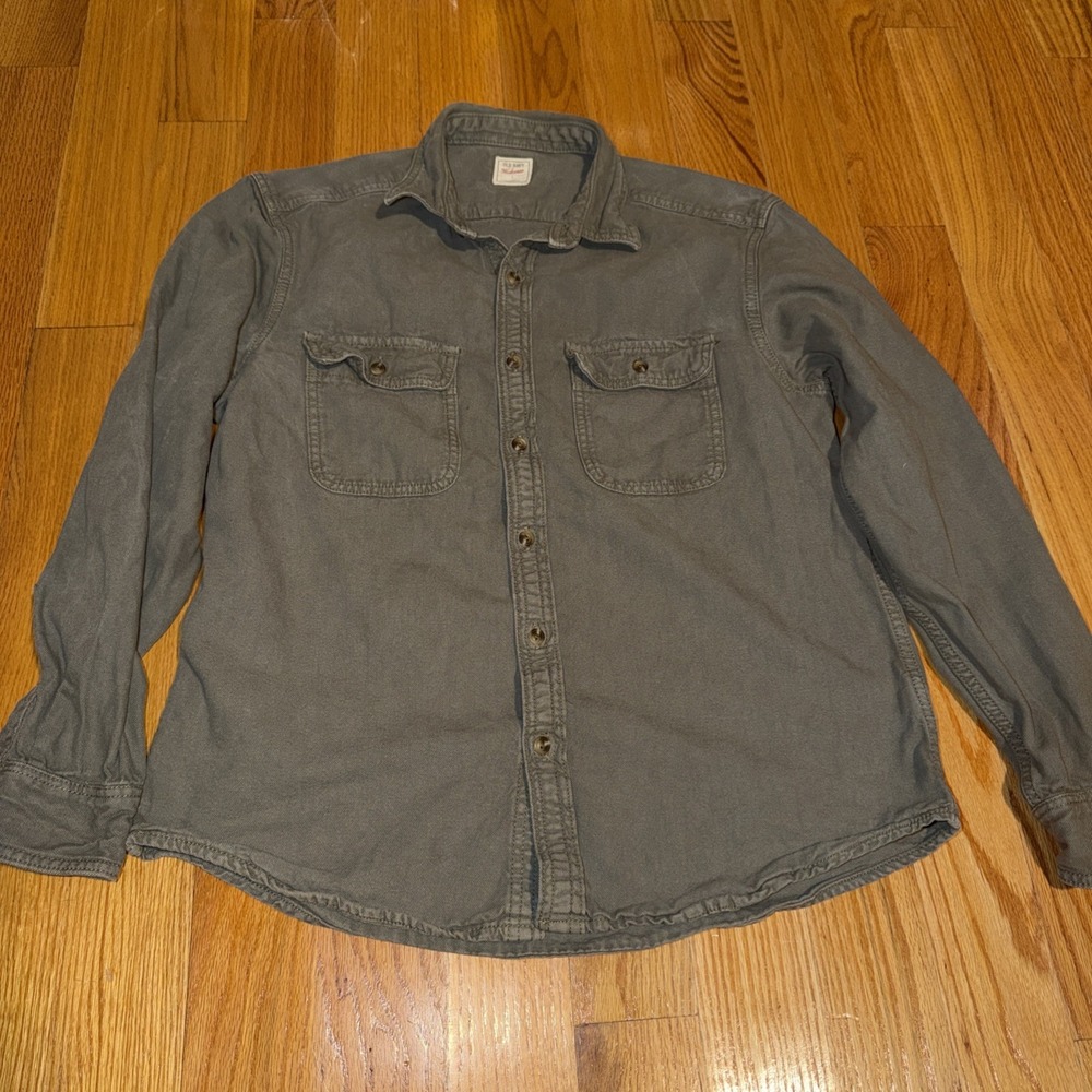 Old Navy Workwear Long Sleeve Button Up Shirt Men's M Olive Green Utility